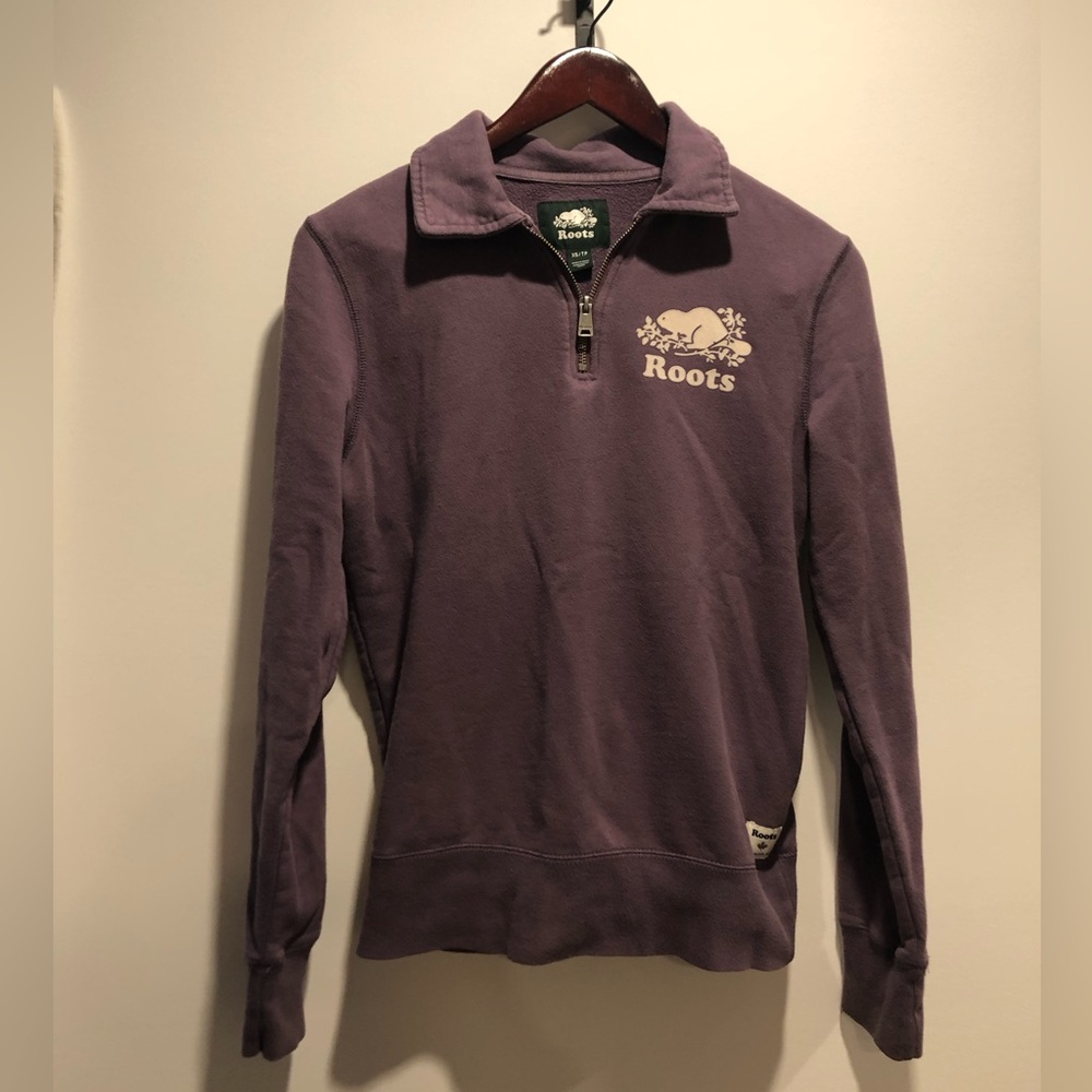 Roots Purple Quarter Zip Sweater